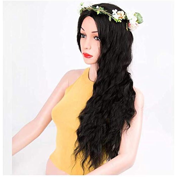DILLARDS Black Wavy Wig Synthetic Natural Long Curly Wigs Loose Body Wave Wigs Heat Resistant Fiber Full Wigs For Women - Image 3